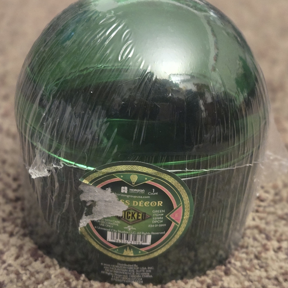 Wicked Green Elphaba Glass Decor Dome Container